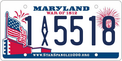 MD license plate 1AX5518