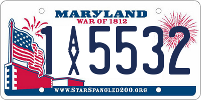 MD license plate 1AX5532