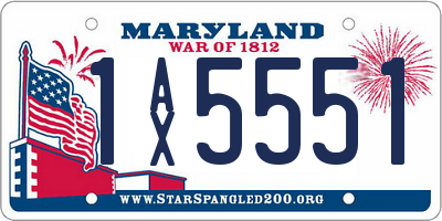 MD license plate 1AX5551
