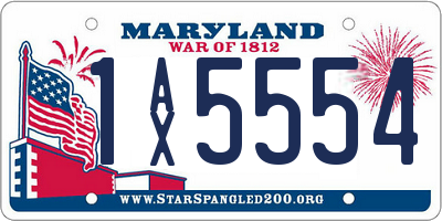 MD license plate 1AX5554