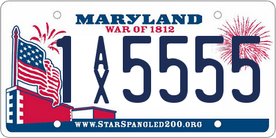 MD license plate 1AX5555