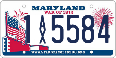 MD license plate 1AX5584