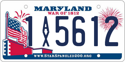 MD license plate 1AX5612