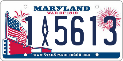 MD license plate 1AX5613