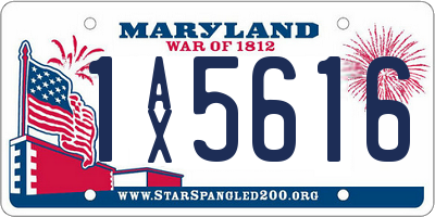 MD license plate 1AX5616