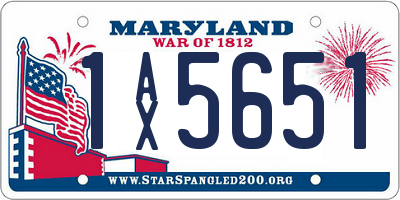 MD license plate 1AX5651