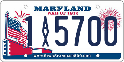 MD license plate 1AX5700