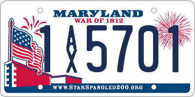 MD license plate 1AX5701
