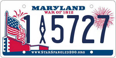 MD license plate 1AX5727