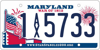 MD license plate 1AX5733
