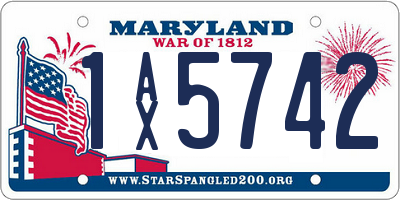 MD license plate 1AX5742