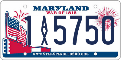 MD license plate 1AX5750