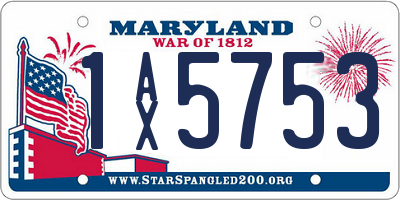 MD license plate 1AX5753