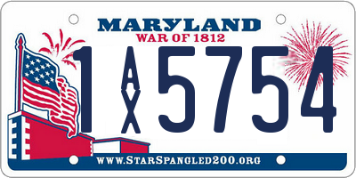 MD license plate 1AX5754