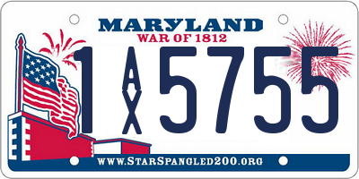 MD license plate 1AX5755