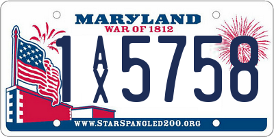 MD license plate 1AX5758