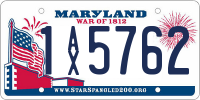 MD license plate 1AX5762