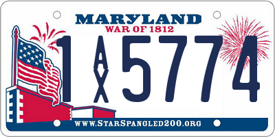 MD license plate 1AX5774