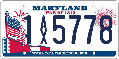 MD license plate 1AX5778