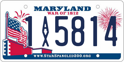 MD license plate 1AX5814