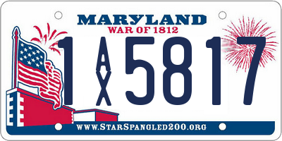 MD license plate 1AX5817