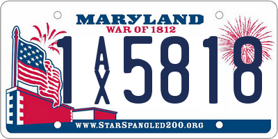 MD license plate 1AX5818