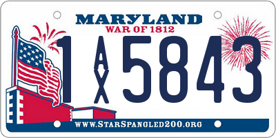 MD license plate 1AX5843