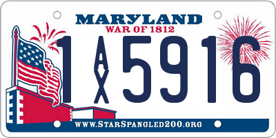 MD license plate 1AX5916