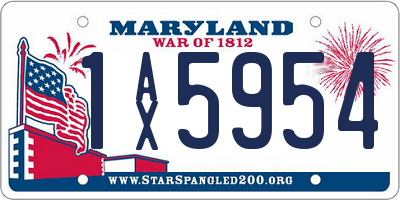 MD license plate 1AX5954