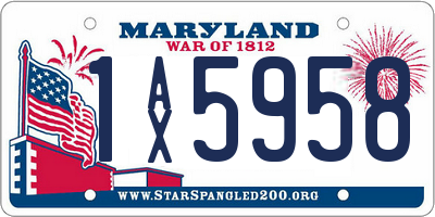 MD license plate 1AX5958