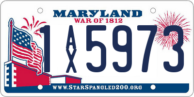 MD license plate 1AX5973