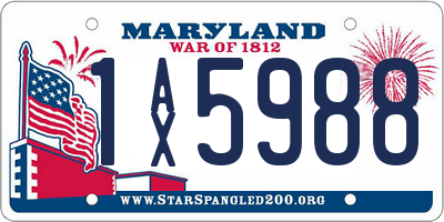 MD license plate 1AX5988