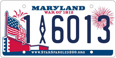 MD license plate 1AX6013