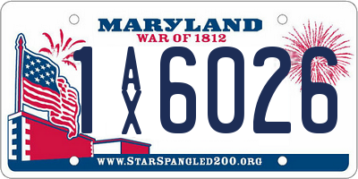 MD license plate 1AX6026