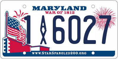 MD license plate 1AX6027