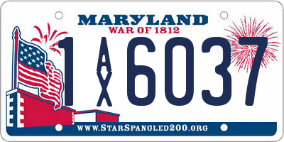 MD license plate 1AX6037