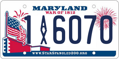 MD license plate 1AX6070