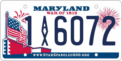 MD license plate 1AX6072