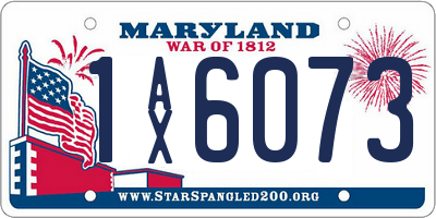 MD license plate 1AX6073