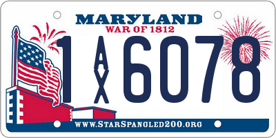 MD license plate 1AX6078