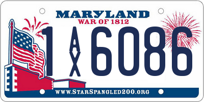 MD license plate 1AX6086