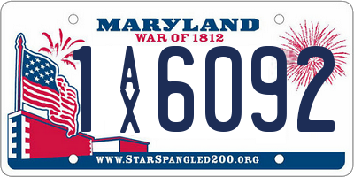 MD license plate 1AX6092