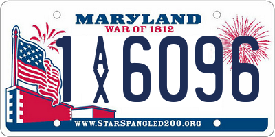 MD license plate 1AX6096