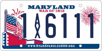 MD license plate 1AX6111
