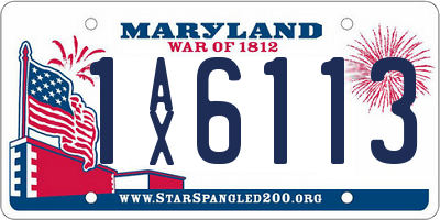 MD license plate 1AX6113
