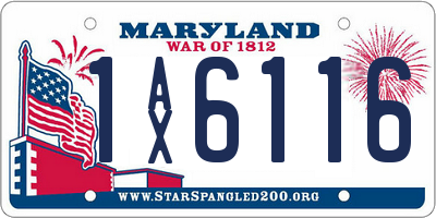 MD license plate 1AX6116