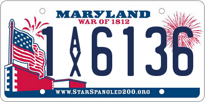 MD license plate 1AX6136