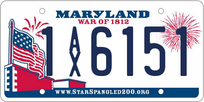MD license plate 1AX6151