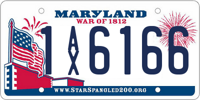MD license plate 1AX6166