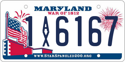 MD license plate 1AX6167